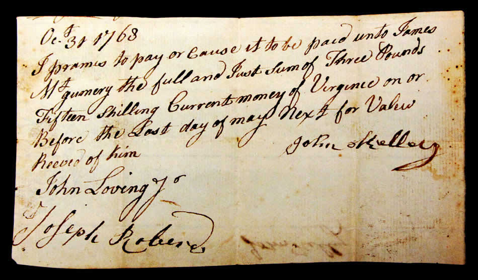 John Kelly bond to Montgomery 1768